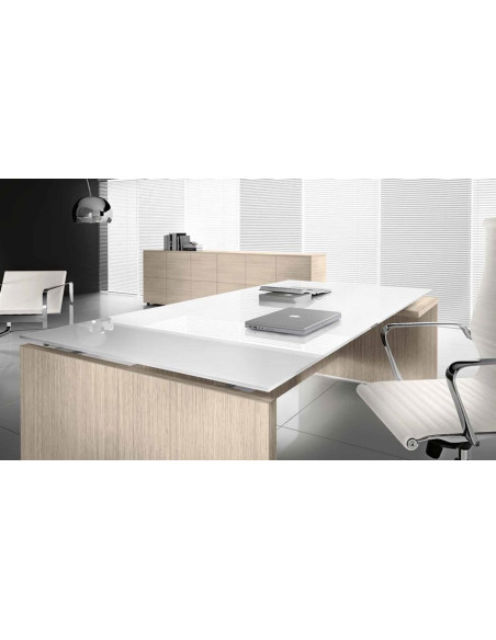 BUREAU DROIT en verre GO