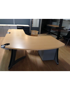 Bureau courbe compact 90° avec retour et caisson -... 2