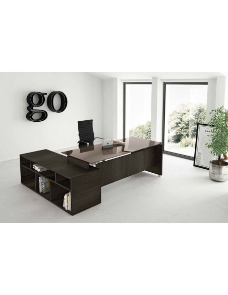 BUREAU DROIT en verre GO