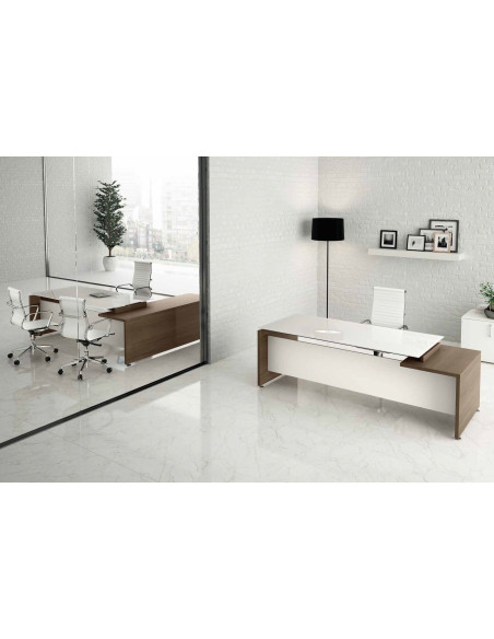 BUREAU DROIT en verre GO