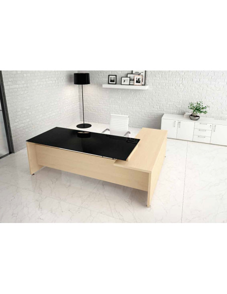 BUREAU DROIT en verre GO