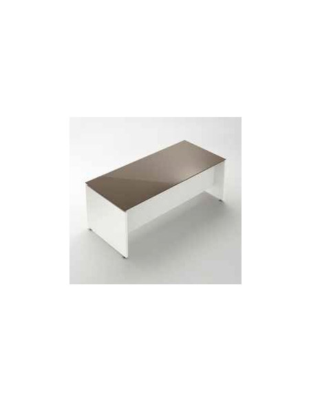 BUREAU DROIT en verre GO Piètement PANNEAUX