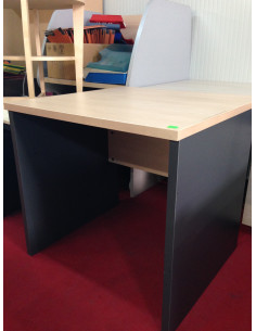 Bureau droit 80 cm - plateau et pieds panneaux mélaminé -... 2
