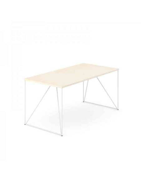 Bureau droit AIR NARBUTAS - plateau mélaminé 25 mm - piétement filaire acier - 2 dimensions - plusieurs coloris