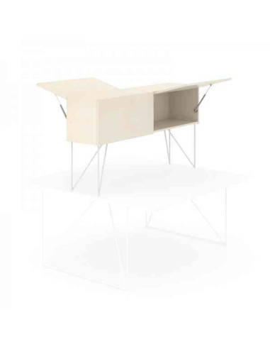 Rangement haut pour bench AIR NARBUTAS – 1600x400 mm – piétement filaire – portes avec vérin