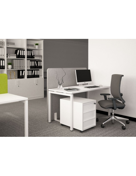 Bureau droit NOVA U NARBUTAS - plateau mélaminé 25 mm - piétement tube soudé métal - plusieurs dimensions et coloris