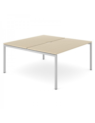 Bureau bench NOVA U SLIDE NARBUTAS – 2 postes – plateau coulissant – piétement tube soudé métal