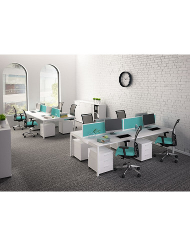 Bureau bench NOVA U SLIDE NARBUTAS - 4 postes -...