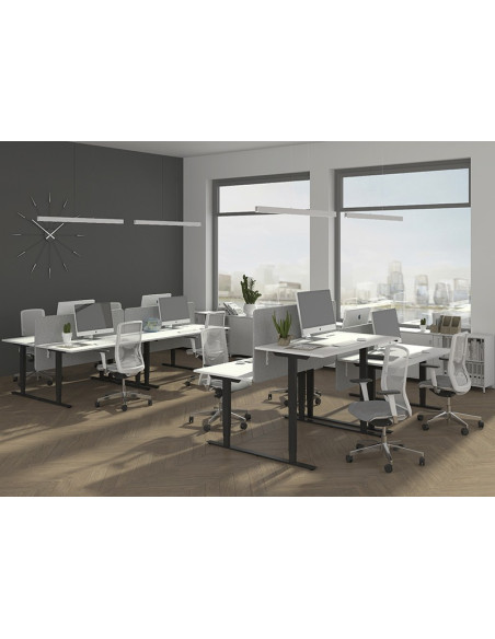 Bureau bench réglable en hauteur EASY NARBUTAS - 2 moteurs - plateau mélaminé - plusieurs dimensions et coloris
