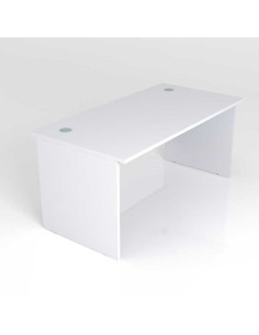 Bureau droit blanc 180 cm - plateau et piétement panneaux... 2