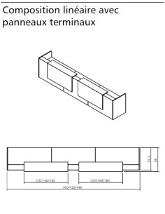 Banque d’accueil linéaire double composition 2 - 3...