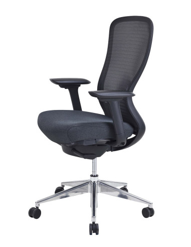 Fauteuil ergonomique CONFORT – assise à ressorts – dossier résille – mécanisme synchrone – translation assise – accoudoirs 4D