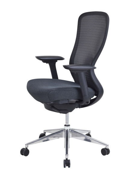 Fauteuil ergonomique CONFORT - assise à ressorts - dossier résille - mécanisme synchrone - translation assise - accoudoirs 4D