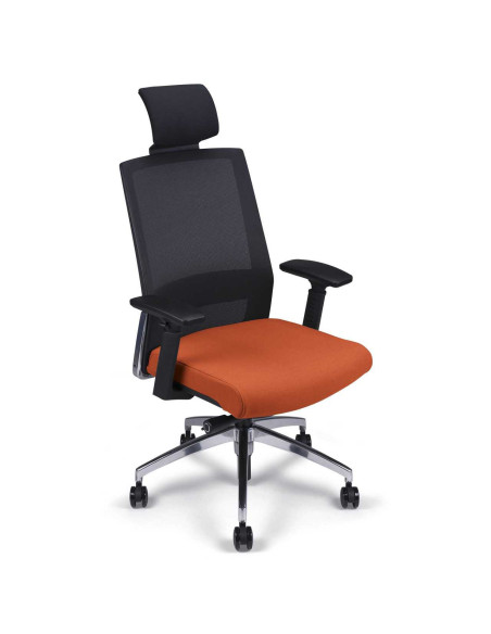 Siège ergonomique CREA NOIR - mousse épaisse - dossier résille - têtière - plusieurs coloris assise - avec ou sans accoudoirs