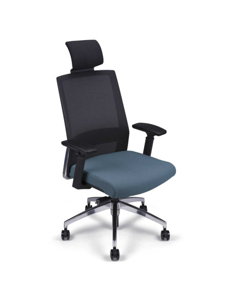 Siège ergonomique CREA NOIR - mousse épaisse - dossier résille - têtière - plusieurs coloris assise - avec ou sans accoudoirs