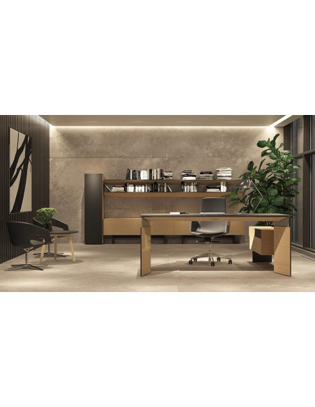 BUREAU DIRECTORIAL MOVE réglable en hauteur électriquement + CREDENCE