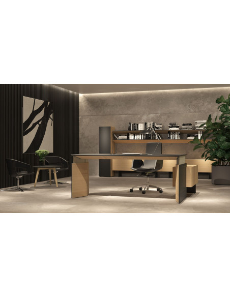 BUREAU DIRECTORIAL MOVE réglable en hauteur électriquement + CREDENCE