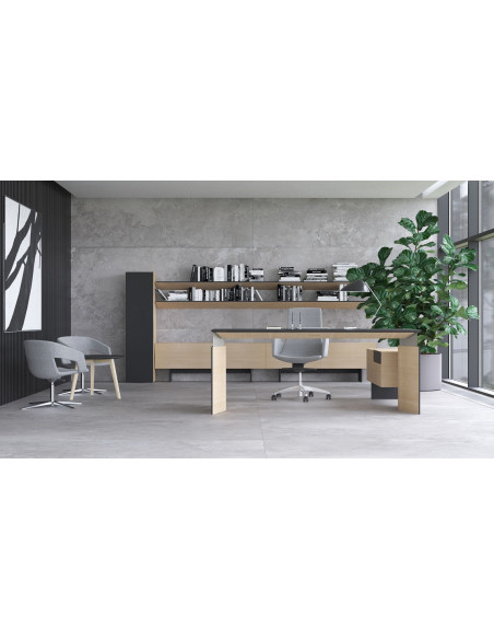 BUREAU DIRECTORIAL MOVE réglable en hauteur électriquement + CREDENCE