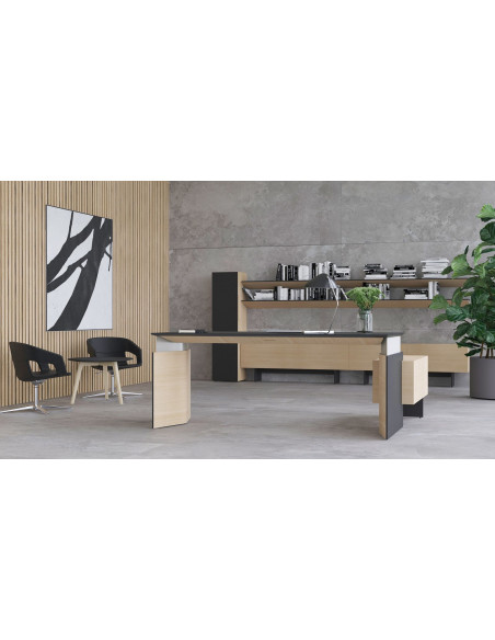 BUREAU DIRECTORIAL MOVE réglable en hauteur électriquement + CREDENCE