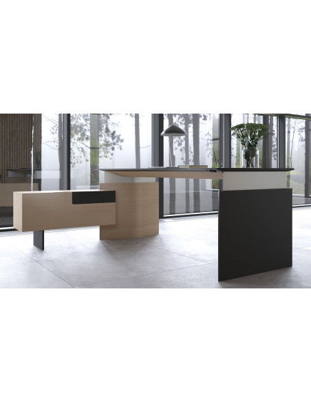 BUREAU DIRECTORIAL MOVE réglable en hauteur électriquement + CREDENCE