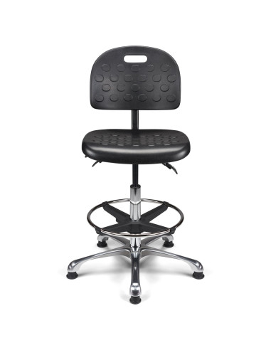 Siège technique CPPU-HA – mécanisme asynchrone – assise et dossier polyuréthane – repose-pieds réglable – roulettes ou patins