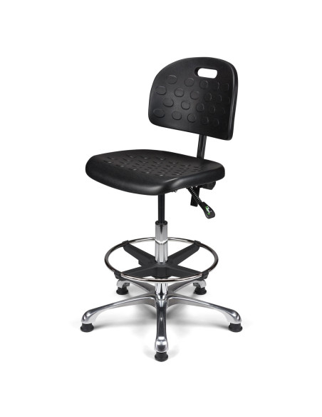 Siège technique CPPU-HA - mécanisme asynchrone - assise et dossier polyuréthane - repose-pieds réglable - roulettes ou patins