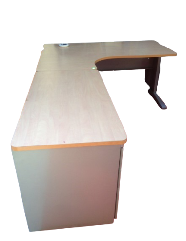 BUREAU COMPACT 160 cm avec CAISSON PORTEUR