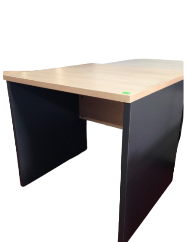 Bureau droit 80 cm – plateau et pieds panneaux mélaminé – seconde main