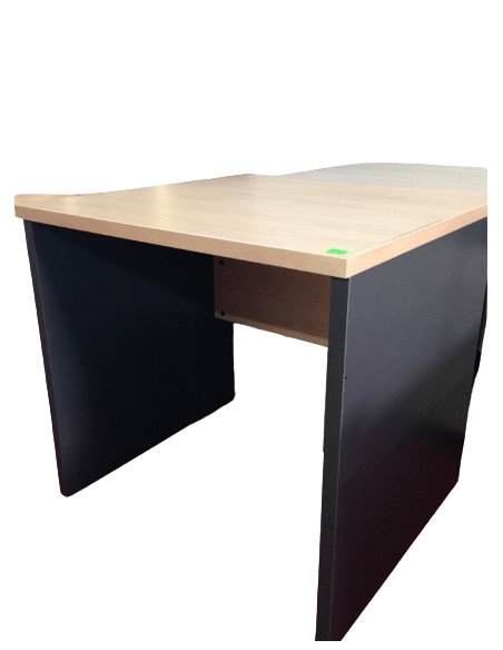 Bureau droit 80 cm - plateau et pieds panneaux mélaminé - seconde main