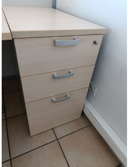 BUREAU 135° AVEC CAISSON HAUTEUR BUREAU