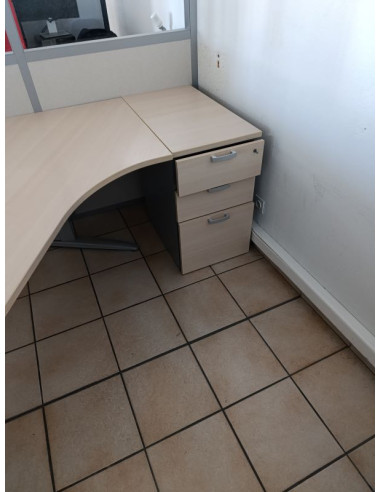 BUREAU 135° AVEC CAISSON HAUTEUR BUREAU