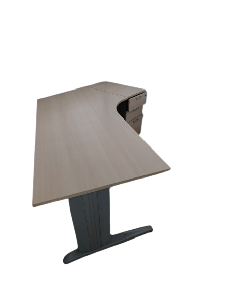 BUREAU 135° AVEC CAISSON HAUTEUR BUREAU