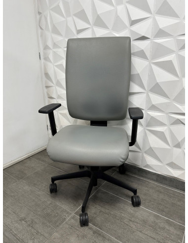 FAUTEUIL SIMILI CUIR GRIS