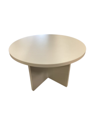 Table basse ronde blanche – seconde main – mélaminé – diam. 65 cm – h. 41 cm