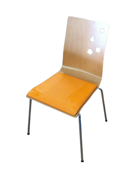 Siège visiteur bois - seconde main - 4 pieds - assise mousse