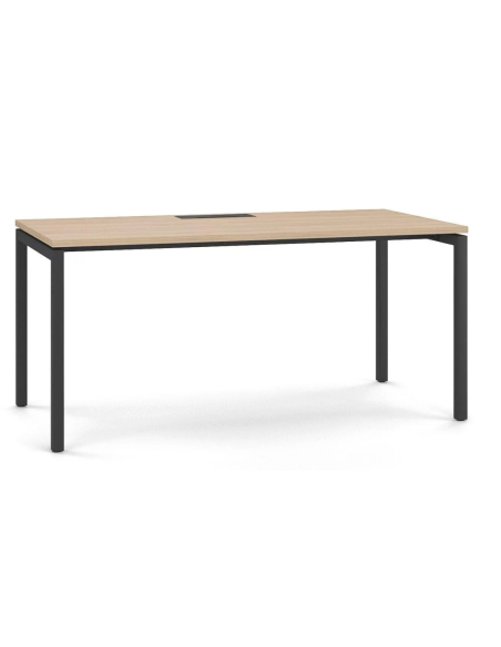 Bureau droit NOVA U NARBUTAS - plateau mélaminé 25 mm - piétement tube soudé métal - plusieurs dimensions et coloris