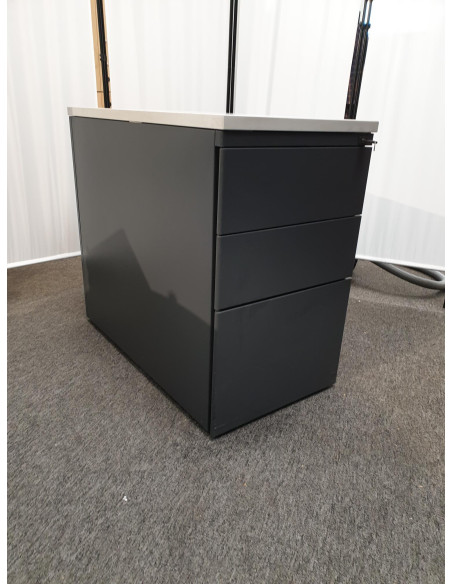 CAISSON HAUTEUR BUREAU METAL GRIS