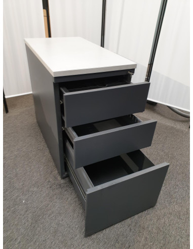 CAISSON HAUTEUR BUREAU METAL GRIS