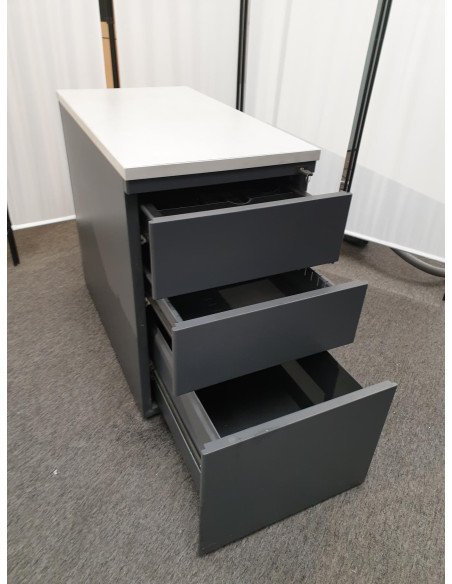CAISSON HAUTEUR BUREAU METAL GRIS