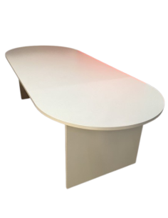 Table de réunion ovale blanche - plateau et piétement...