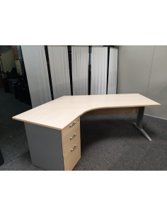 BUREAU 135° AVEC CAISSON HAUTEUR BUREAU 2