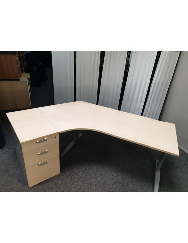 BUREAU 135° AVEC CAISSON HAUTEUR BUREAU