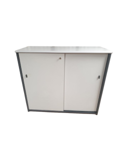 ARMOIRE BASSE ANTHRACITE ET GRIS CLAIR