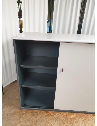 ARMOIRE BASSE ANTHRACITE ET GRIS CLAIR