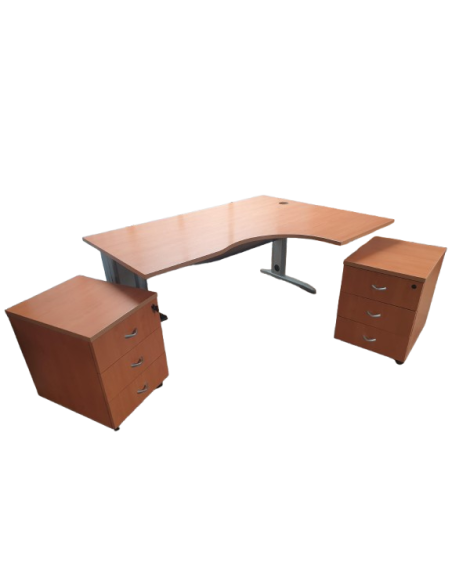 BUREAU COMPACT AVEC 2 CAISSONS
