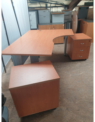 BUREAU COMPACT AVEC 2 CAISSONS