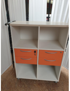 Servante à roulettes HAWORTH - mélaminé - 4 niches - 4... 2