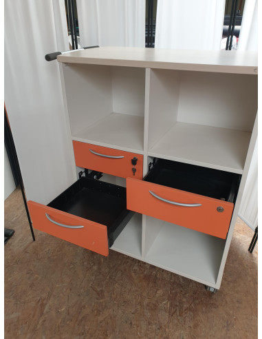 Servante à roulettes HAWORTH - mélaminé - 4...