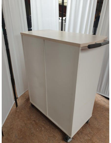 Servante à roulettes HAWORTH - mélaminé - 4 niches - 4 tiroirs - fermeture à clé