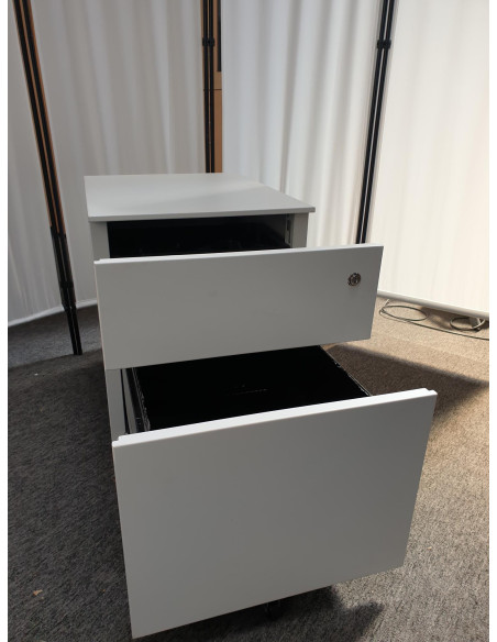 CAISSON BUREAU METAL BLANC